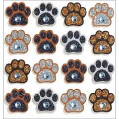 Crafts Jolee’s Stickers 3D Paw Prints Glitter Black Silver Bronze Gems Repeats