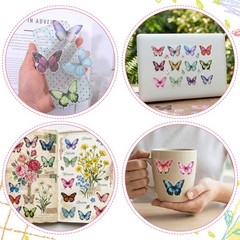 50 Pcs Butterflies for Crafts, Butterfly Stickers 2.0 to 2.5 inches, Multi