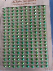 CraftbuddyUS CB002 200x4mm Self Adhesive AB Dark Green Diamante Rhinestone Gems
