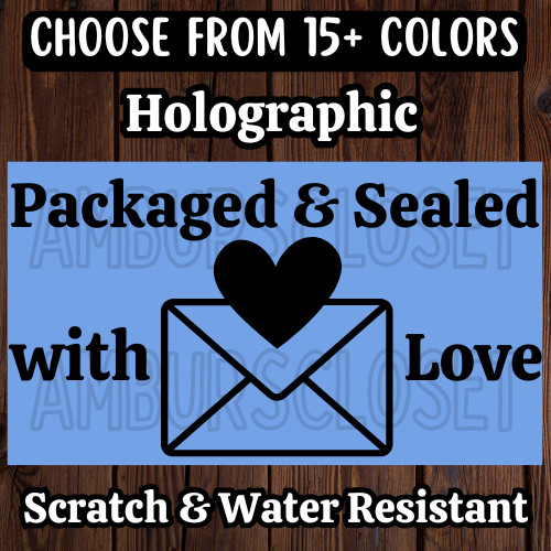 50 PACKAGED WITH LOVE STICKERS 2.25″ ENVELOPE LABELS SEALS SHOP THANK YOU