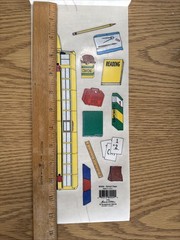 Vintage School Days sticker roll. Scrapbook Mania. Rare! School Bus Crayons Book