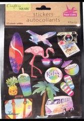 3 PAC New Jot Crafter’s Square Pop-Up Craft Stickers 36 Count Summer Beach Scene