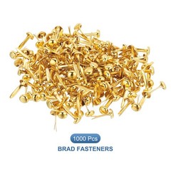 1000 PCS Paper Brass Fasteners Split Pins, Gold Tone, 4.5 x 8 mm
