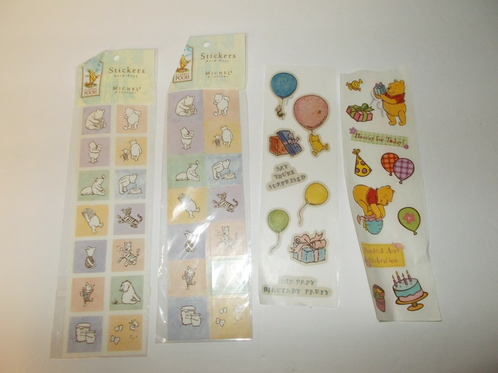Vintage Disney Winnie the Pooh Stickers Michel Co. Classic Pooh RARE 2 Packs +