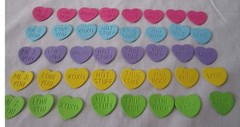 Lot 40 Pieces CONVERSATION HEARTS Paper Pieces Confetti Acid Lignin Free U Pick