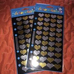 Lot of 2 Stickopotamus GOLD & HEARTS Stickers BINDER STICKERS RARE