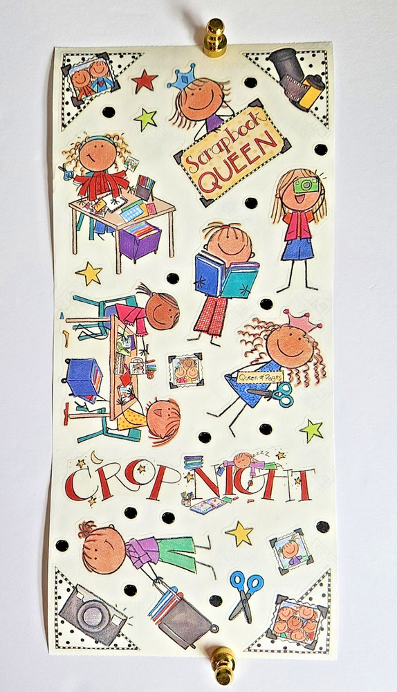 Vintage 2001 Me & My Big Ideas MAMBI 12″ Sheet of SCRAPBOOK QUEEN Stickers