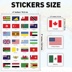 Flags of the World Stickers – Premium Country Flags and Mini Flag Stickers Set –