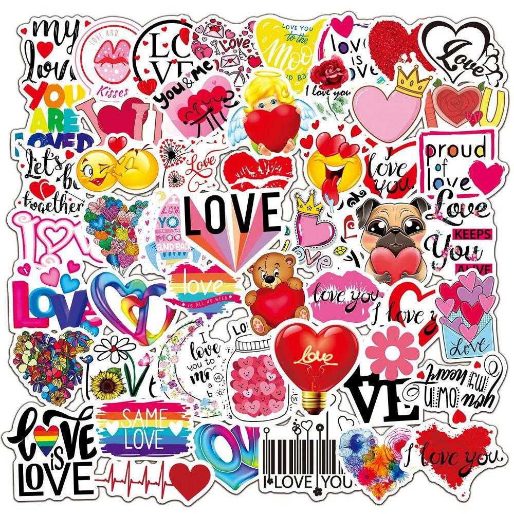 Love Stickers You Are Loved Hearts Skateboard Vinyl Decal Sticker Bomb 100pc New