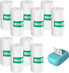 10 Rolls Sticker Maker Refill, 2.2 X 0.98 Inch, White Adhesive Stickers