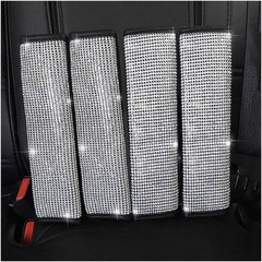 U&M 4 Packs Bling Bling Seat Belt Shoulder Pads, Luster Crystal Car Seatbelt …