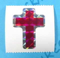 Prismatic Multi Color Cross Stickers Lot Of 4