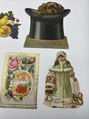 Antique Lot Of 8 Victorian Scrap Paper Ephemera For Collecting Or Scrapbooking