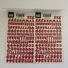 Lot 2 Making Memories 7/16” Chunky Red Wagon Creative Letters Alphabet Stickers