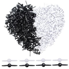 200 PCS Metal Brads Paper Fastener 8x15mm Black White Scrapbook Card Making DIY