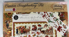 Creative Scrapbook Kit, Punch Studio, Old Style Christmas Santa Stickers Paper