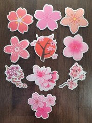 STICKERS x 10 Flowers Pink Cherry Blossom Orchid Tree Sticker CHE4