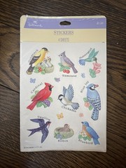 NIP SEALED VINTAGE HALLMARK BIRD STICKERS- 4 SHEETS