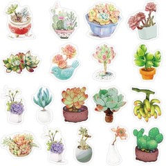 50pcs Succulent Stickers, Plants leaf flower Cactus Houseplant Stickers, 227