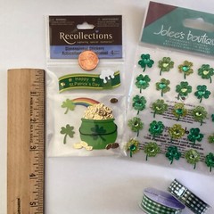 5 St. Patrick’s Crafts – 3 Pks Stickers + 2 Ribbon Shamrock Pot Gold Jolee’s 3D