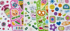 10 Sheets Wholesale Children Stickers Happy Face Food Fruit Dessert Smiley Faces