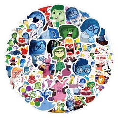 60PCS Inside Out Sticker Set, Waterproof Vinyl Decals, Anime Character