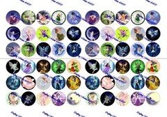 60 Precut 1″ FAIRIES Bottle cap Images Set A