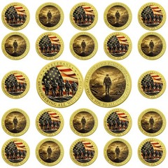 24Pcs Military Soldiers Challenge Coins Veterans Coins Honoring All Who Serve…