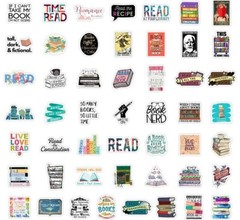 100pcs Book Lover Vinyl Stickers, Love Books, Book Worm, Reading, 026