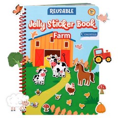 Jelly Sticker Book for Kids 24, Waterproof Reusable Sticker Book for Toddlers…