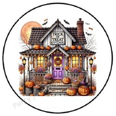 TRICK OR TREAT COTTAGE HALLOWEEN ENVELOPE SEALS LABELS STICKERS PARTY FAVORS