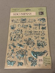K&COMPANY STICKERS SUSAN WINGET EMBOSSED SW BOTANICAL SWIRL WORDS PHRASES 26PCS