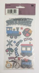 Metallic Train Trip Railroad Scrapbooking Stickers By Sticko
