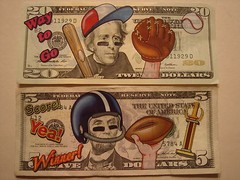 Sports Funny Money Stickers, Apply Directly on Cash & Checks in Greeting Cards