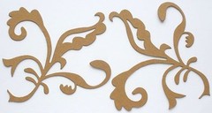 {3} *ORNATE FLOURISH* Unfinished Bare Chipboard Die Cuts – 4 3/8″ x 4 7/8″