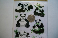 Very Cute Panda Bears Stickers for Scrapbooking, Cards, Self Adhesive (2 Pkgs)