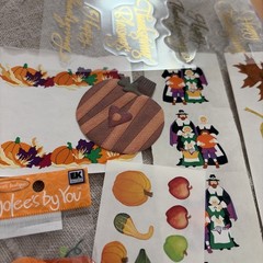 Vtg Mrs Grossman’s Thanksgiving Fall Halloween Sticker Big Lot Jolee’s Hallmark
