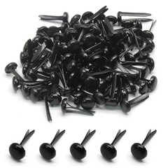 100 Mini Brads Fasteners, Black, 12x6mm, Metal for DIY Crafts 100 PCS brass