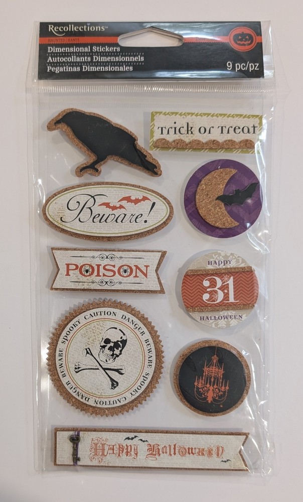 Happy Halloween 3D Cork Scrapbooking Stickers By Recollections RARE