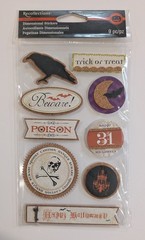 Happy Halloween 3D Cork Scrapbooking Stickers By Recollections RARE