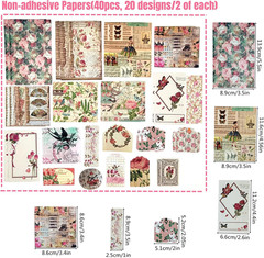100 PCS Vintage Ephemera Pack Journaling Scrapbooking Supplies Scrapbook Sticker