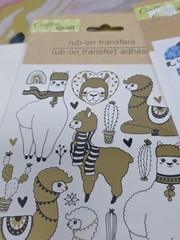 Crafters Square Llama Pop Up Stickers, Rub Ons, Iron Ons, Stamps, Lot Of 4