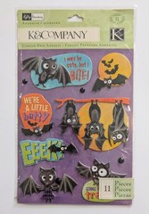Kelly Panacci Halloween Bat Family Chipboard Scrapbooking Stickers By K&Company