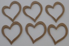 {6} *MiNi DOUBLE LAYER HEART* Bare Chipboard Die Cuts – 1.5″ inch