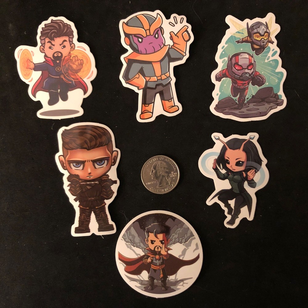 Super Hero Lot Of 6 Stickers. – New