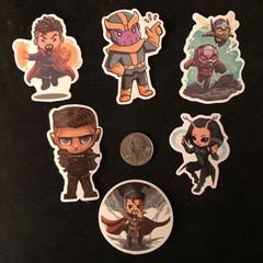Super Hero Lot Of 6 Stickers. – New