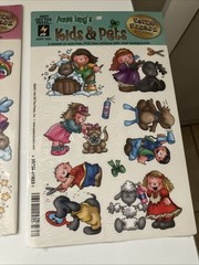 7 Lot Vintage Stickers Barbie 2000, Annie Langs 2001 And SandyLion Unknown Date