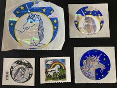 Vintage 1980s Regular Size Prism Unicorn Stickers – lot of 5