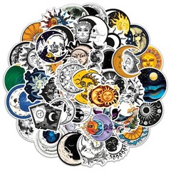 50pcs MOON Phase Stickers, Full Crescent New Moon, Mystery, Witch,Astrology, 203