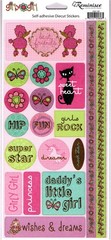 Reminisce GIRLY GIRL GLITTER PHRASE Cardstock Sticker Sheet scrapbooking
